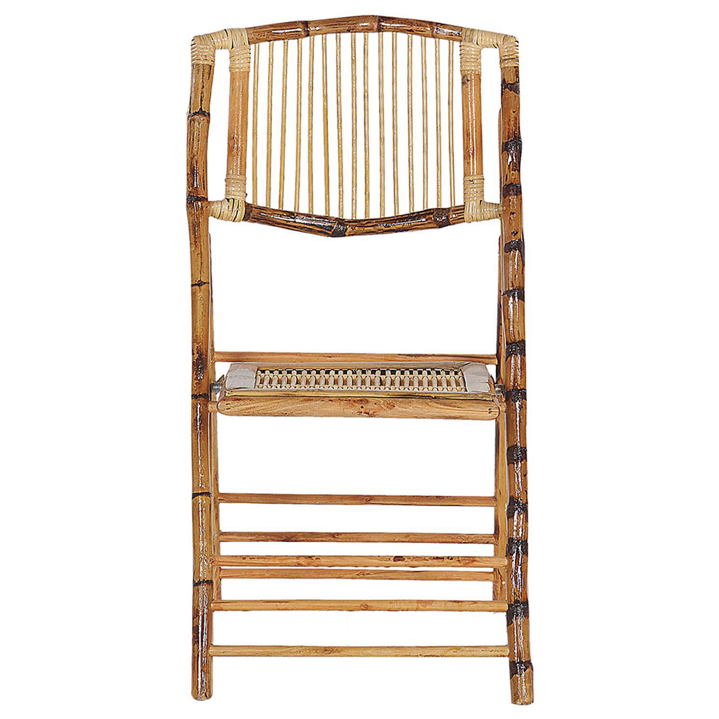 Folding Chairs Set of 4 Light Brown Boho Style