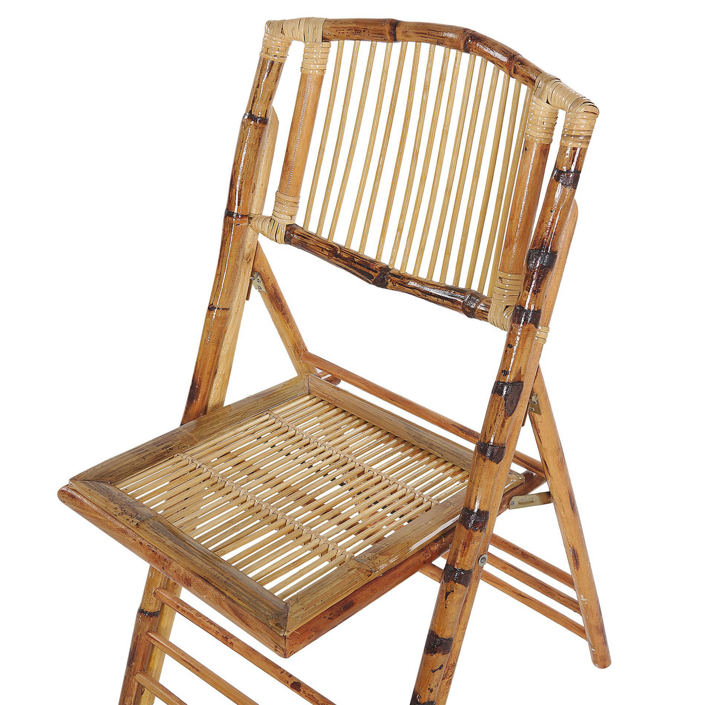 Folding Chairs Set of 4 Light Brown Boho Style