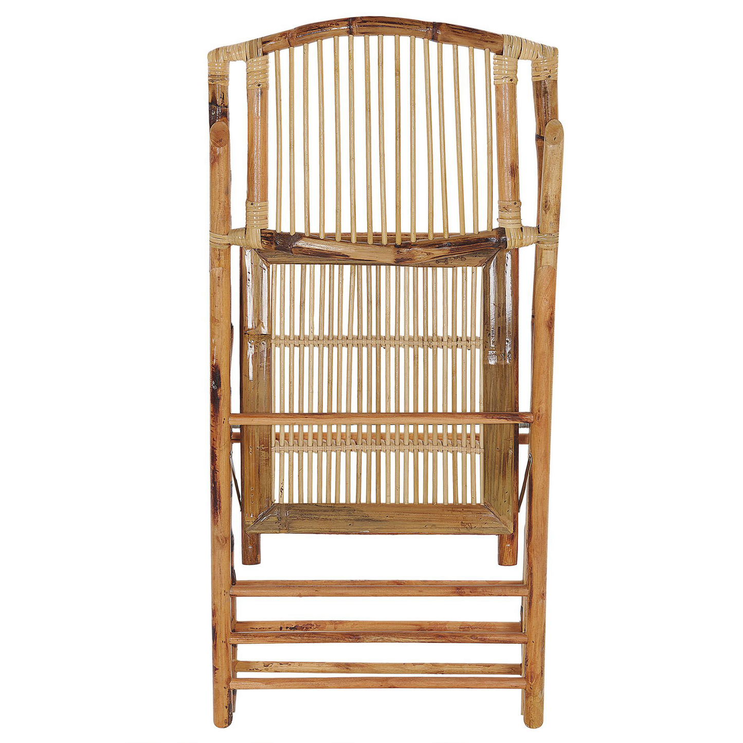 Folding Chairs Set of 4 Light Brown Boho Style
