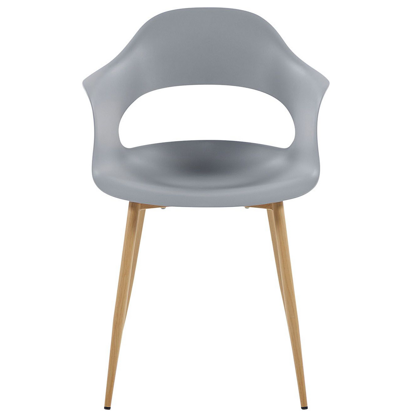 Grey Synthetic Dining Chairs Set Of 2 With Sleek Legs