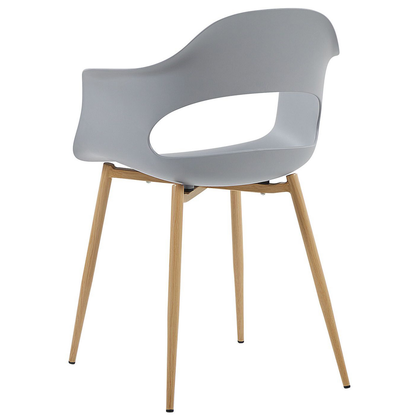 Grey Synthetic Dining Chairs Set Of 2 With Sleek Legs