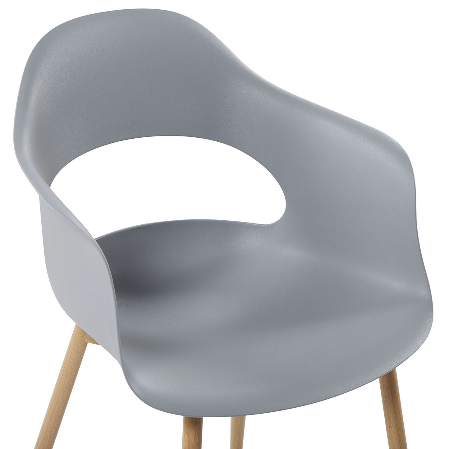 Grey Synthetic Dining Chairs Set Of 2 With Sleek Legs