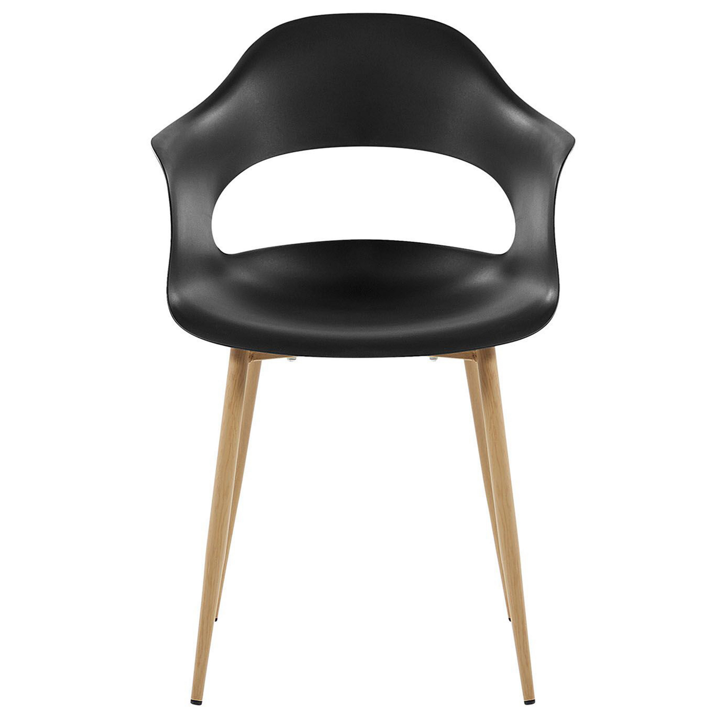 Black Dining Chairs Set Of 2 Synthetic Sleek Legs