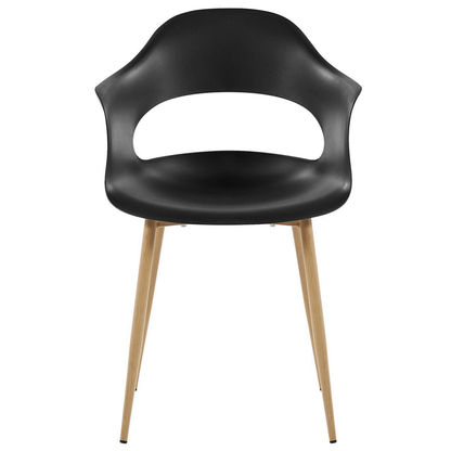 Black Dining Chairs Set Of 2 Synthetic Sleek Legs