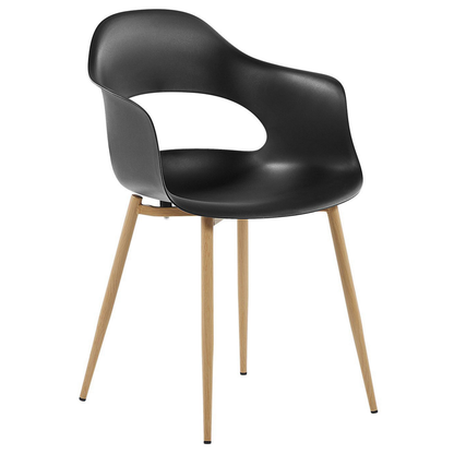 Black Dining Chairs Set Of 2 Synthetic Sleek Legs