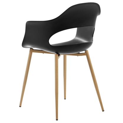 Black Dining Chairs Set Of 2 Synthetic Sleek Legs
