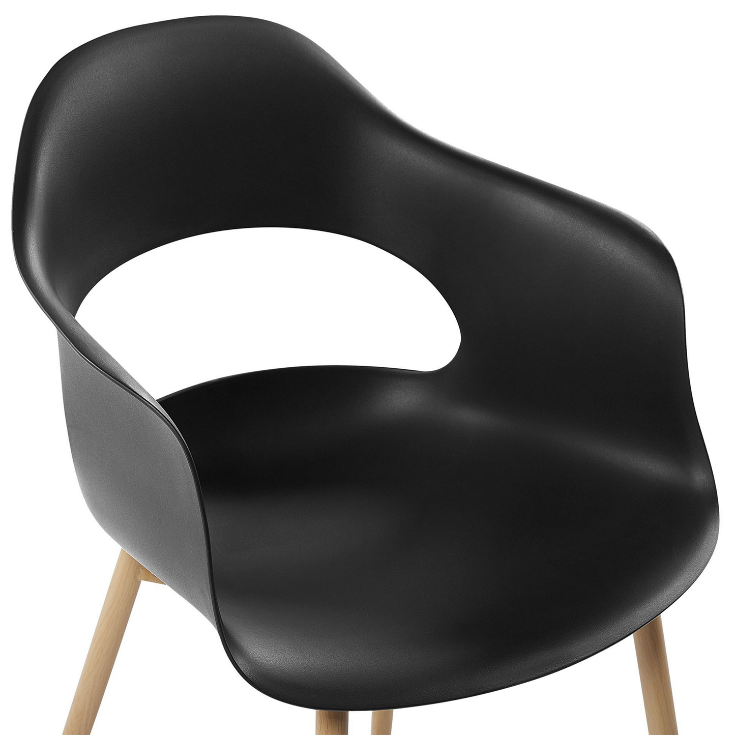Black Dining Chairs Set Of 2 Synthetic Sleek Legs