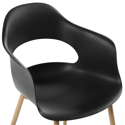 Black Dining Chairs Set Of 2 Synthetic Sleek Legs