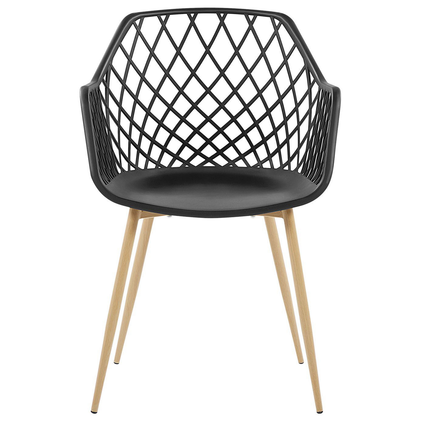2 Pack Dining Chairs Black Open Net Back