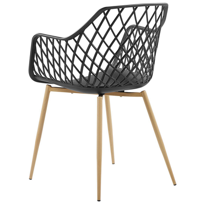 2 Pack Dining Chairs Black Open Net Back