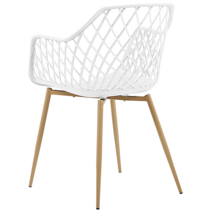 Nordic Dining Chairs Set of 2 White Synthetic Net Back