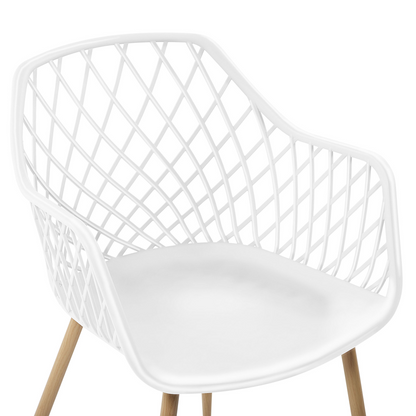 Nordic Dining Chairs Set of 2 White Synthetic Net Back