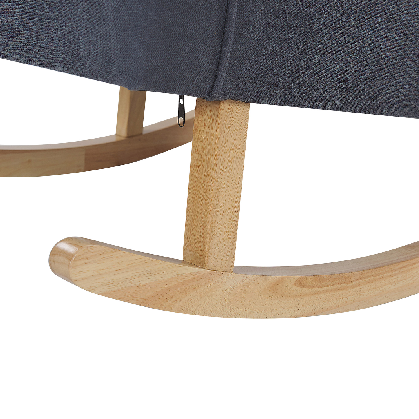 Rocking Chair Grey Fabric With Solid Wood Rockers Classic