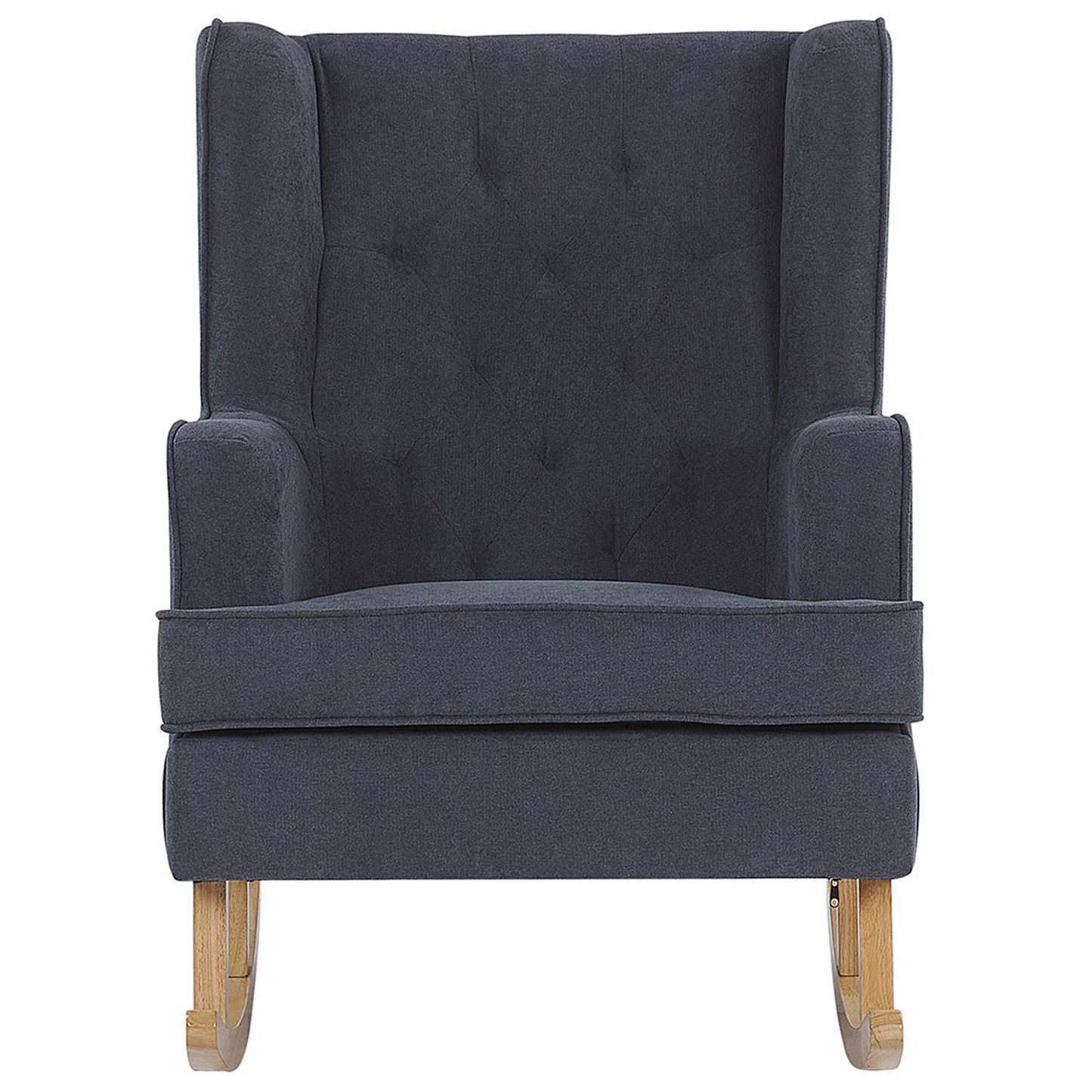 Rocking Chair Grey Fabric With Solid Wood Rockers Classic