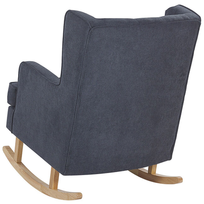 Rocking Chair Grey Fabric With Solid Wood Rockers Classic
