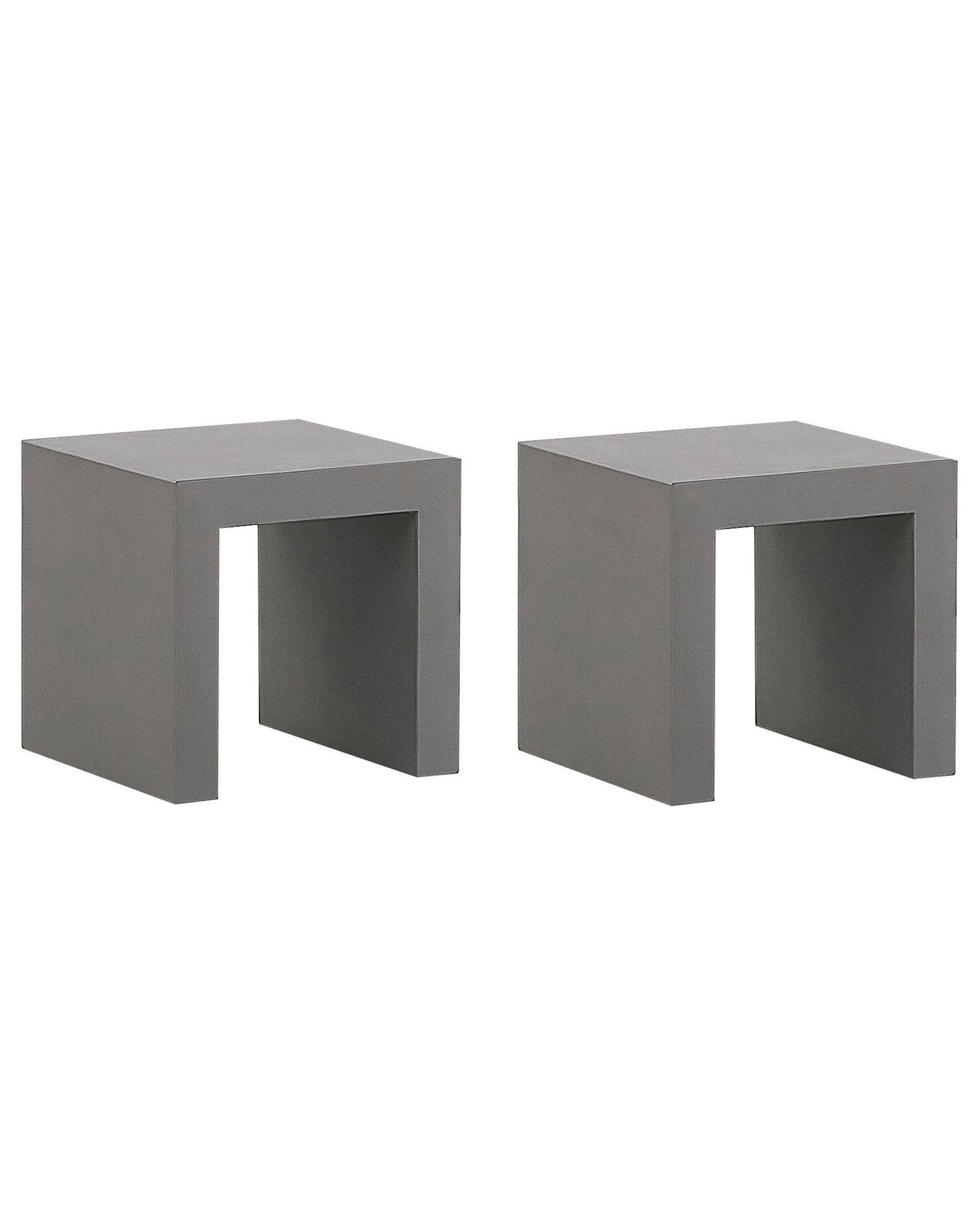 Garden Stools Set Of 2 Grey Concrete Modern Industrial