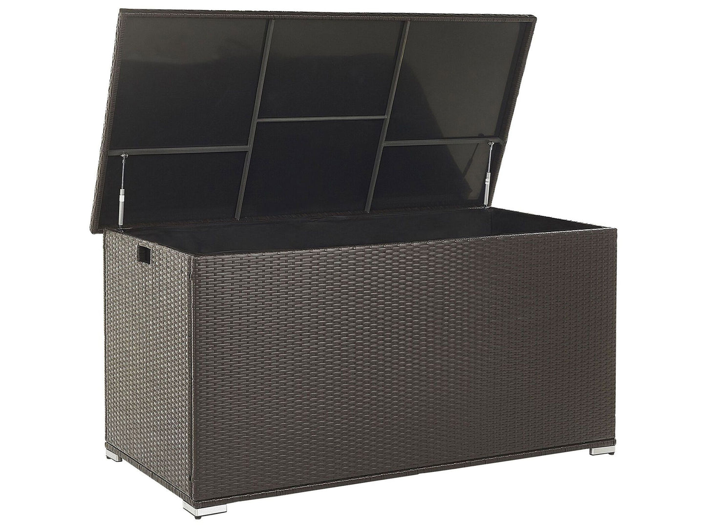 Outdoor Storage Box Brown Faux Rattan Chest 155 x 75cm