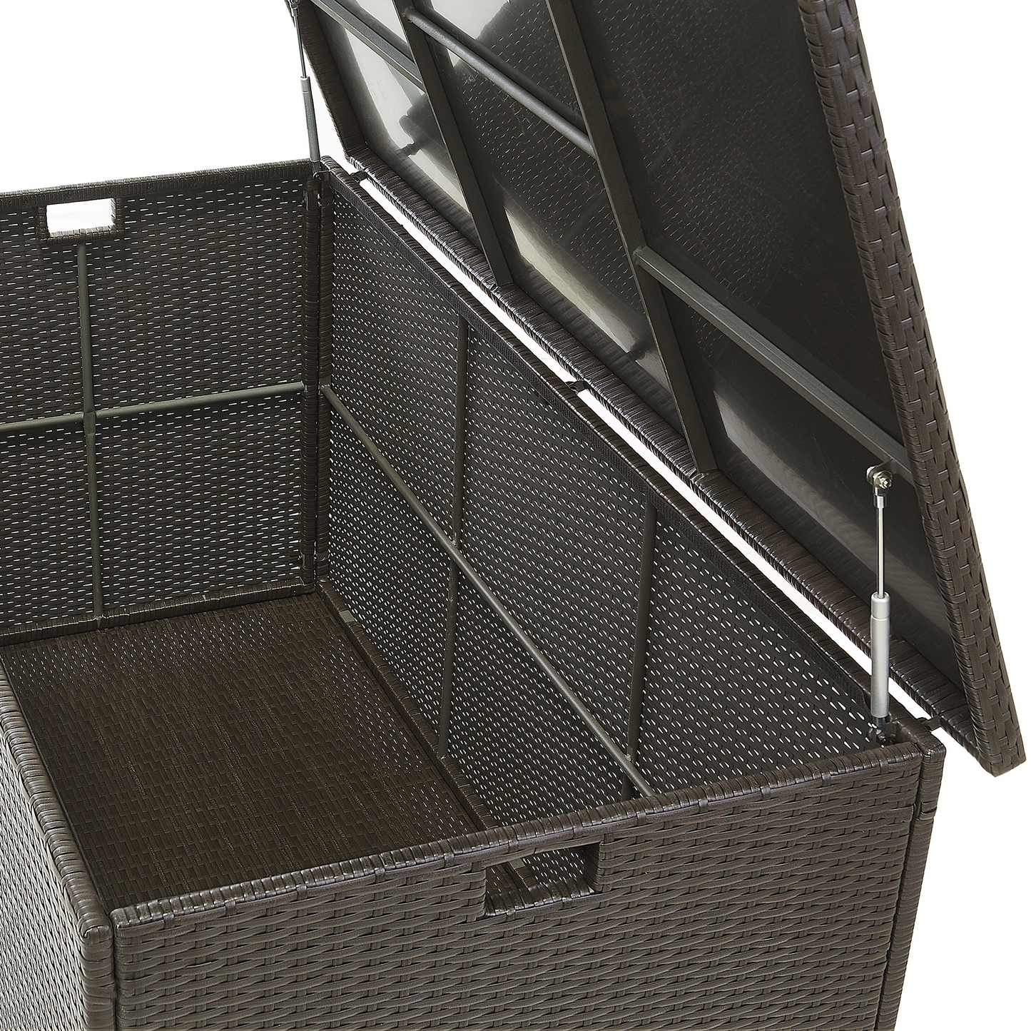 Outdoor Storage Box Brown Faux Rattan Chest 155 x 75cm