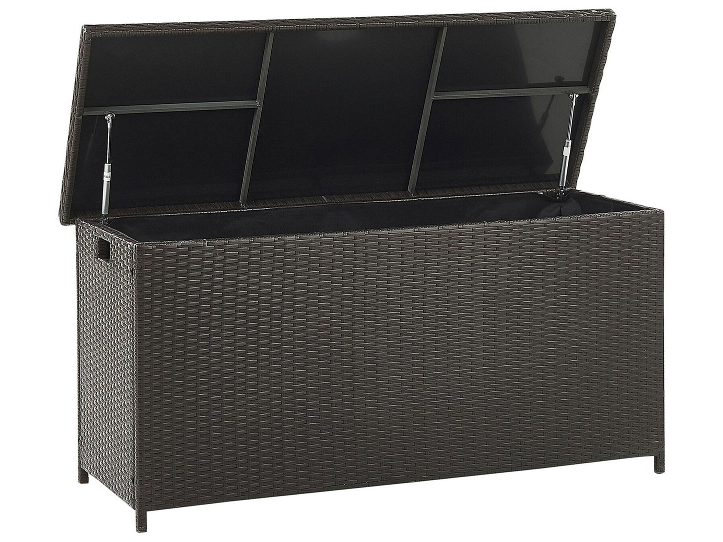 Outdoor Storage Box Brown Faux Rattan Garden Chest 126 x 46cm