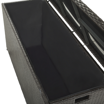 Outdoor Storage Box Brown Faux Rattan Garden Chest 126 x 46cm