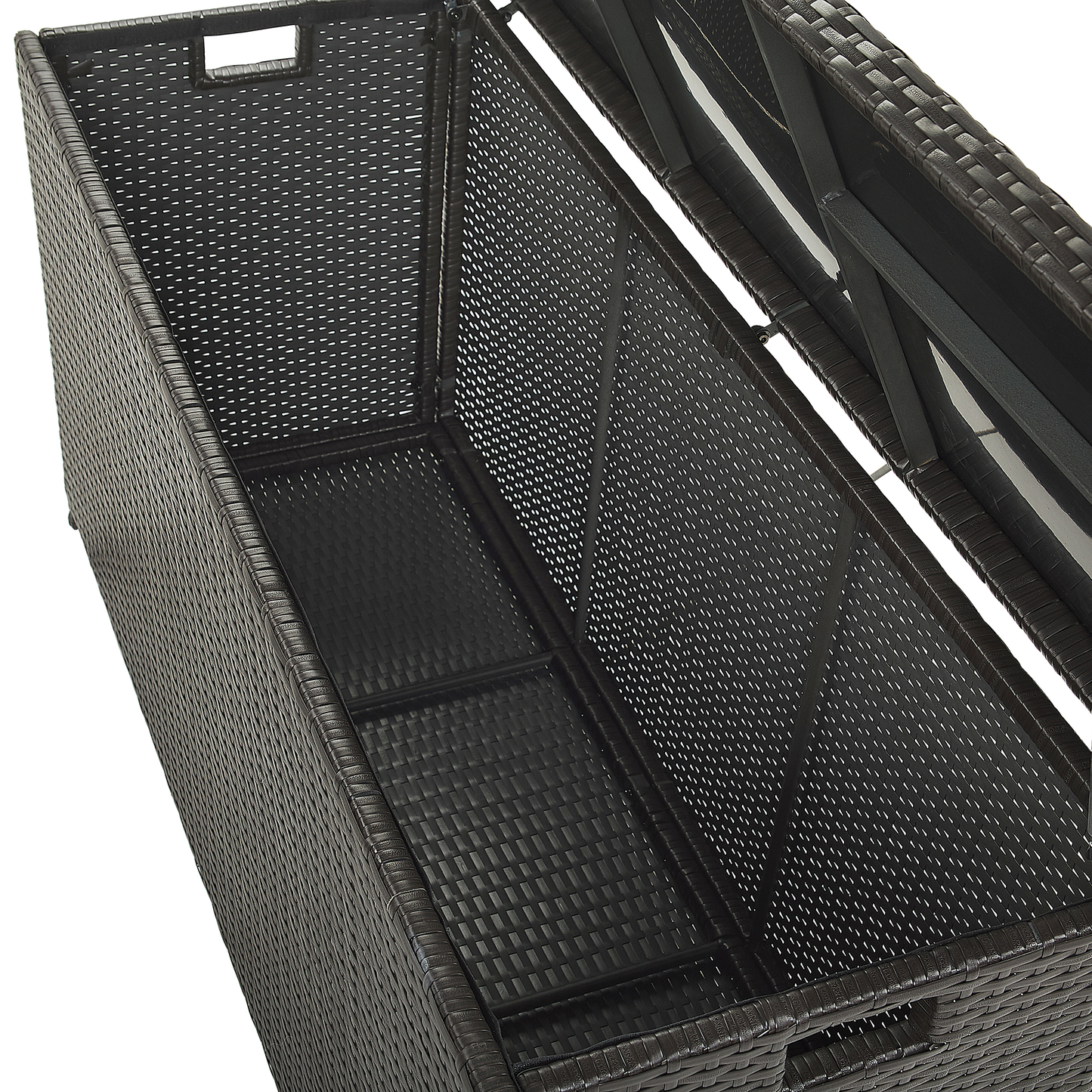 Outdoor Storage Box Brown Faux Rattan Garden Chest 126 x 46cm