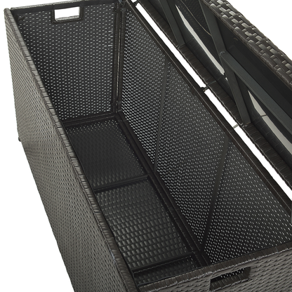 Outdoor Storage Box Brown Faux Rattan Garden Chest 126 x 46cm
