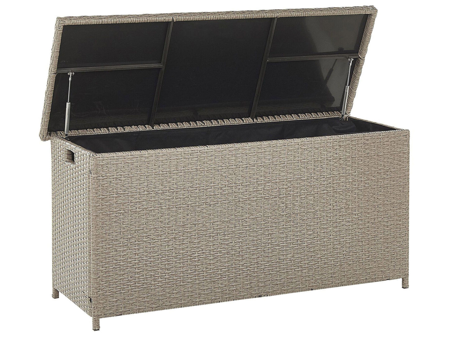 Outdoor Storage Box Beige Faux Rattan 126 x 46cm