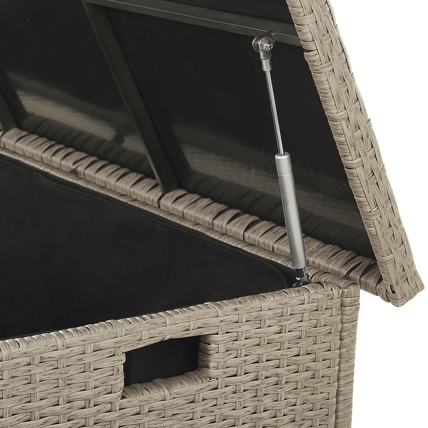 Outdoor Storage Box Beige Faux Rattan 126 x 46cm