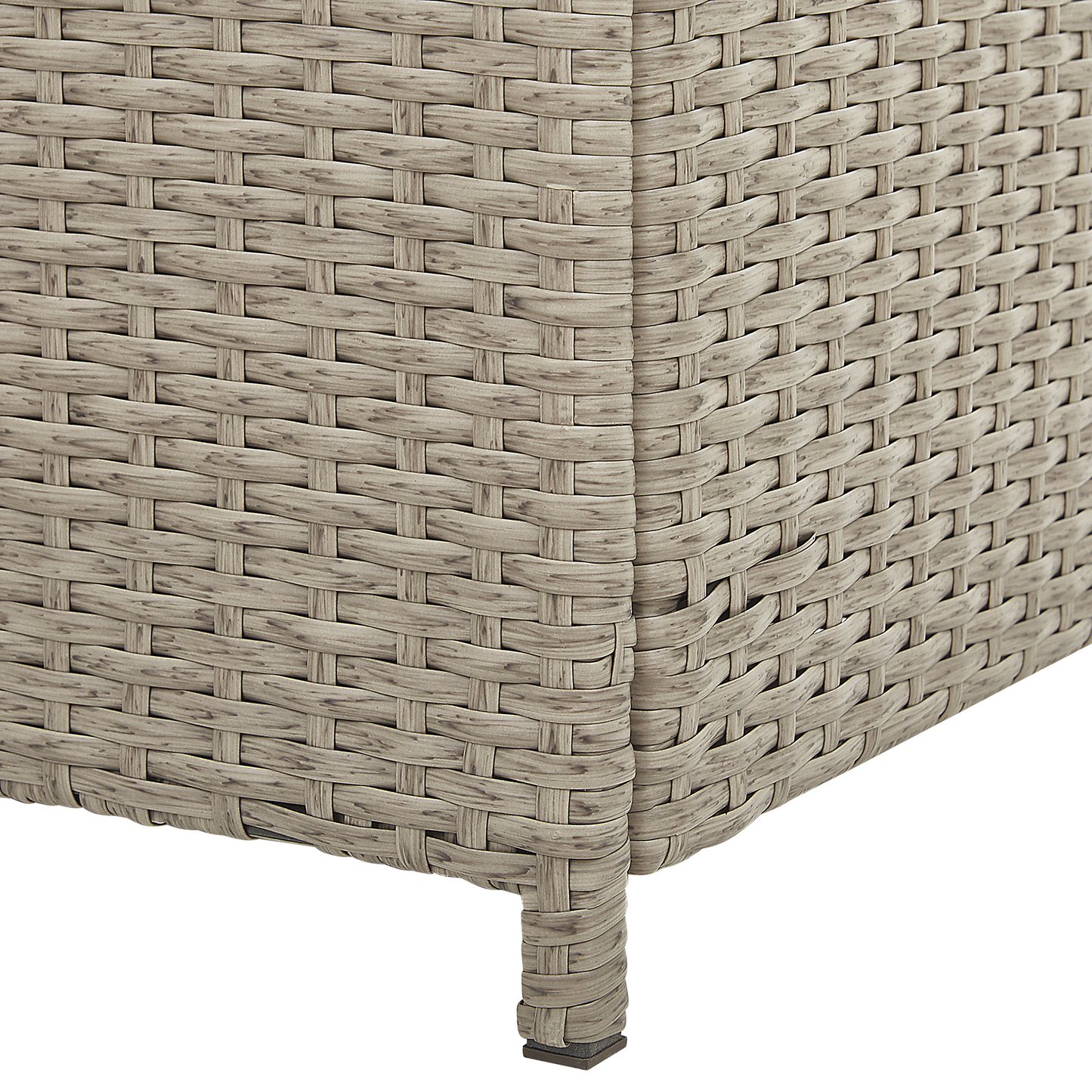 Outdoor Storage Box Beige Faux Rattan 126 x 46cm