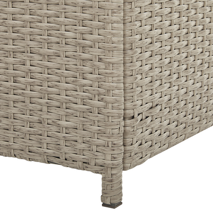 Outdoor Storage Box Beige Faux Rattan 126 x 46cm