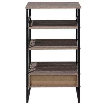 Taupe Wood and Metal Console Table TV Stand 3 Shelves 1 Drawer