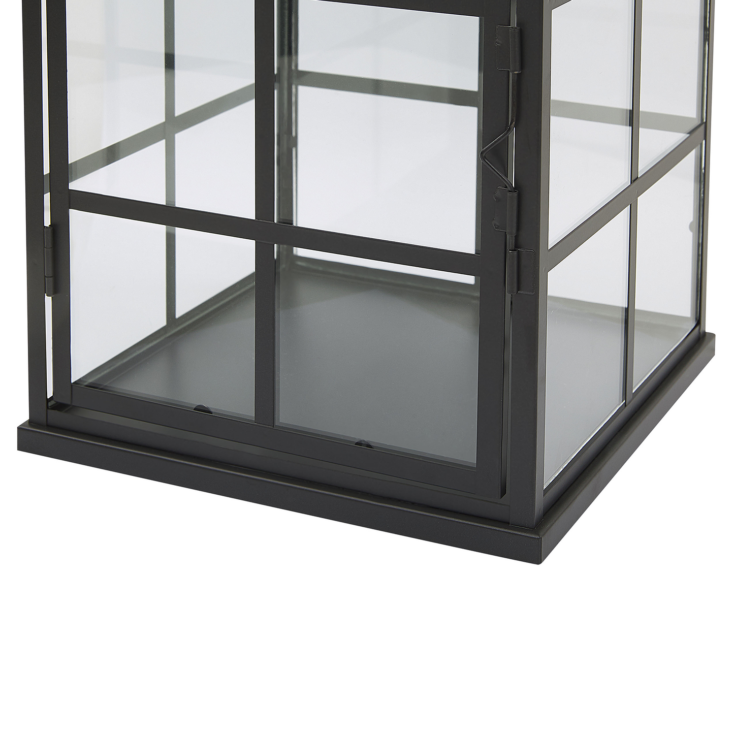 Lantern Black Metal 27cm Glass Wall With Handle For Scandinavian Decor
