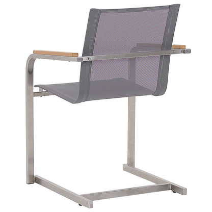 Cantilever Garden Chairs Set of 2 Grey Steel Frame