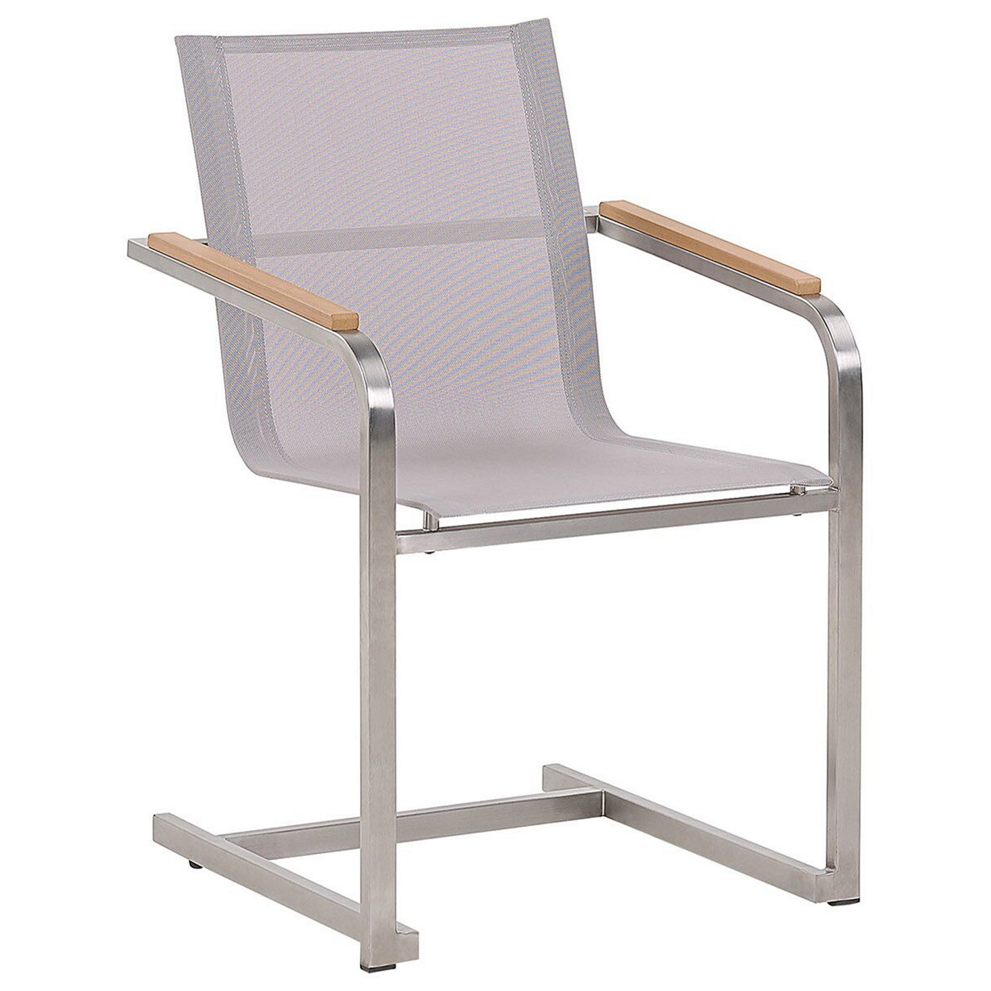 Outdoor Set of 2 Beige Garden Chairs Cantilever Steel