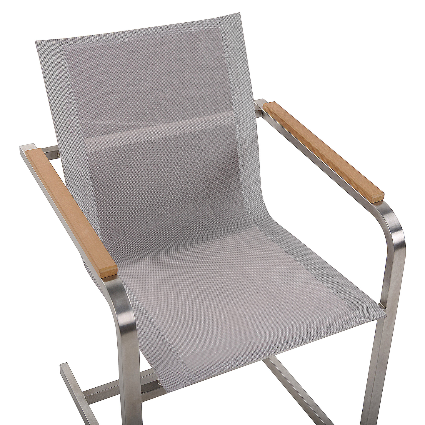 Outdoor Set of 2 Beige Garden Chairs Cantilever Steel