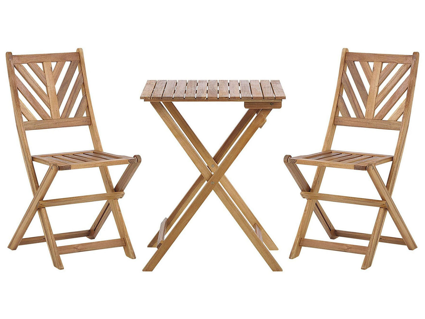 Acacia 3 Piece Folding Bistro Set With Two Chairs And Table