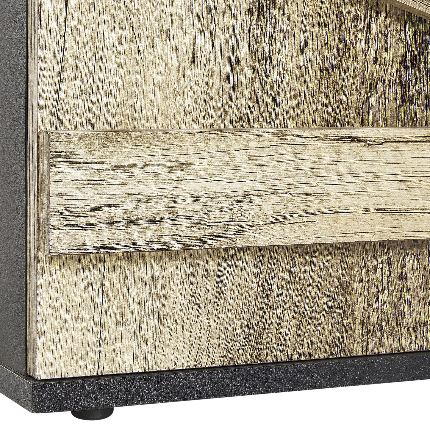 TV Stand Barn Style 43cm Light Brown and Black Particle Board with Cabinet and Drawer