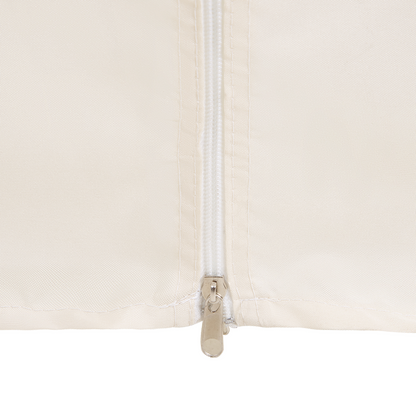 Gazebo Beige Fabric Curtains Black Steel Frame 300 x 400cm Garden
