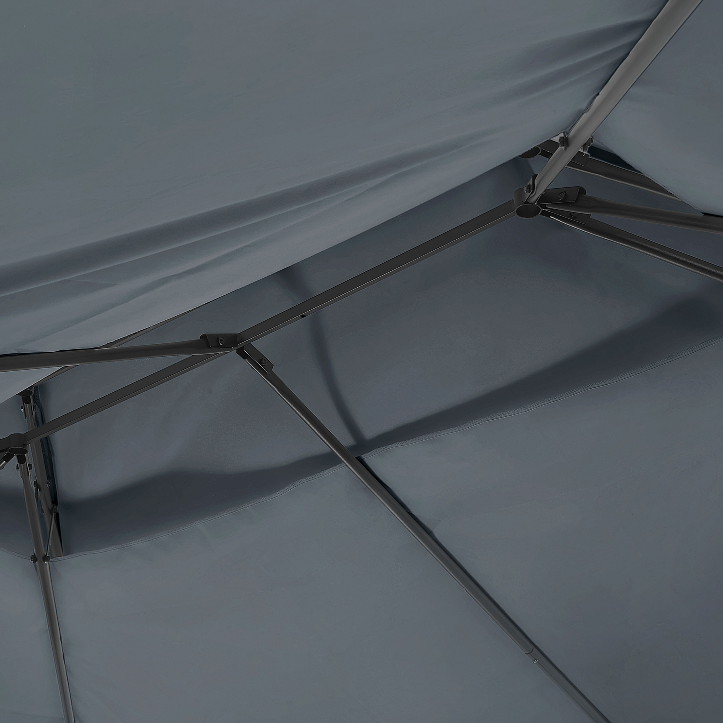 Gazebo Dark Grey Curtains Black Steel Frame 300 X 400cm Outdoor Shelter