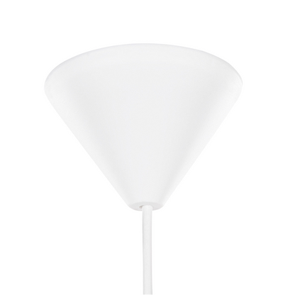 Pendant Lamp White Grey Fabric Drum Shade Leaf Pattern 1 Light