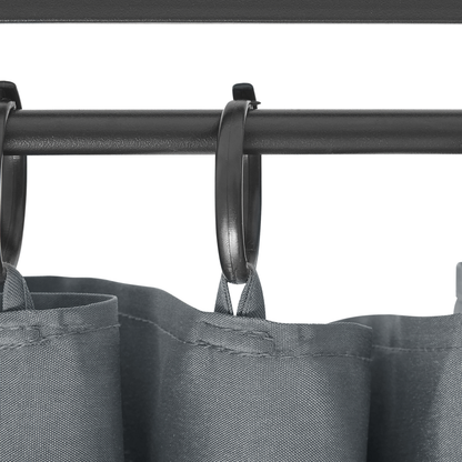 Gazebo Dark Grey Fabric Black Steel Frame 368cm Curtains