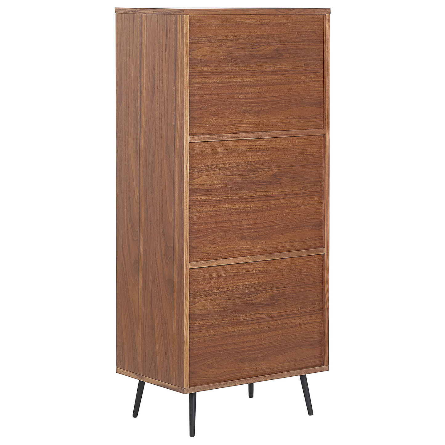Aurora Home Bookcase Dark Walnut With Grey MDF 139 X 60 X 40 Cm Storage Unit With Drawers Modern