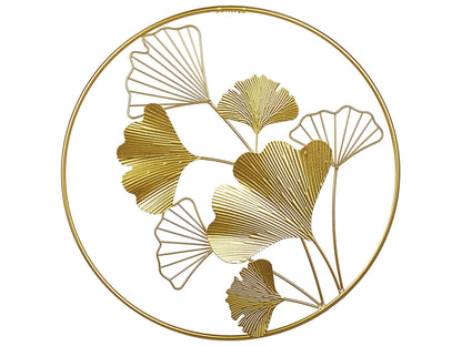 Golden Leaves In Frame Metal Wall Art 45cm