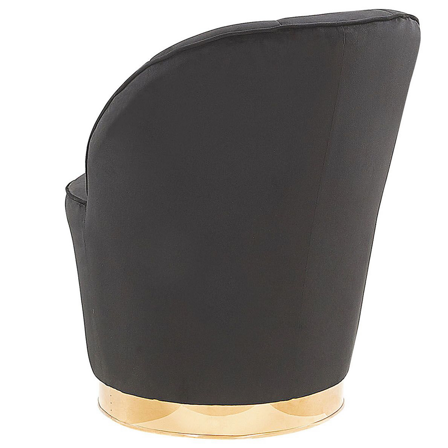 Velvet Armchair Black Gold Base Round Tub Chair