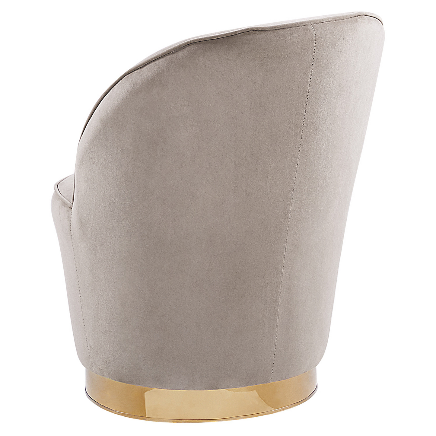 Velvet Armchair Light Beige With Gold Metal Base Round Tub Chair Glam Retro Living Room