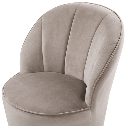 Velvet Armchair Light Beige With Gold Metal Base Round Tub Chair Glam Retro Living Room