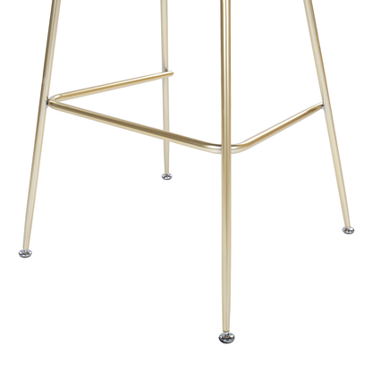 Design Velvet Bar Chairs Counter Height Grey With Gold Frame