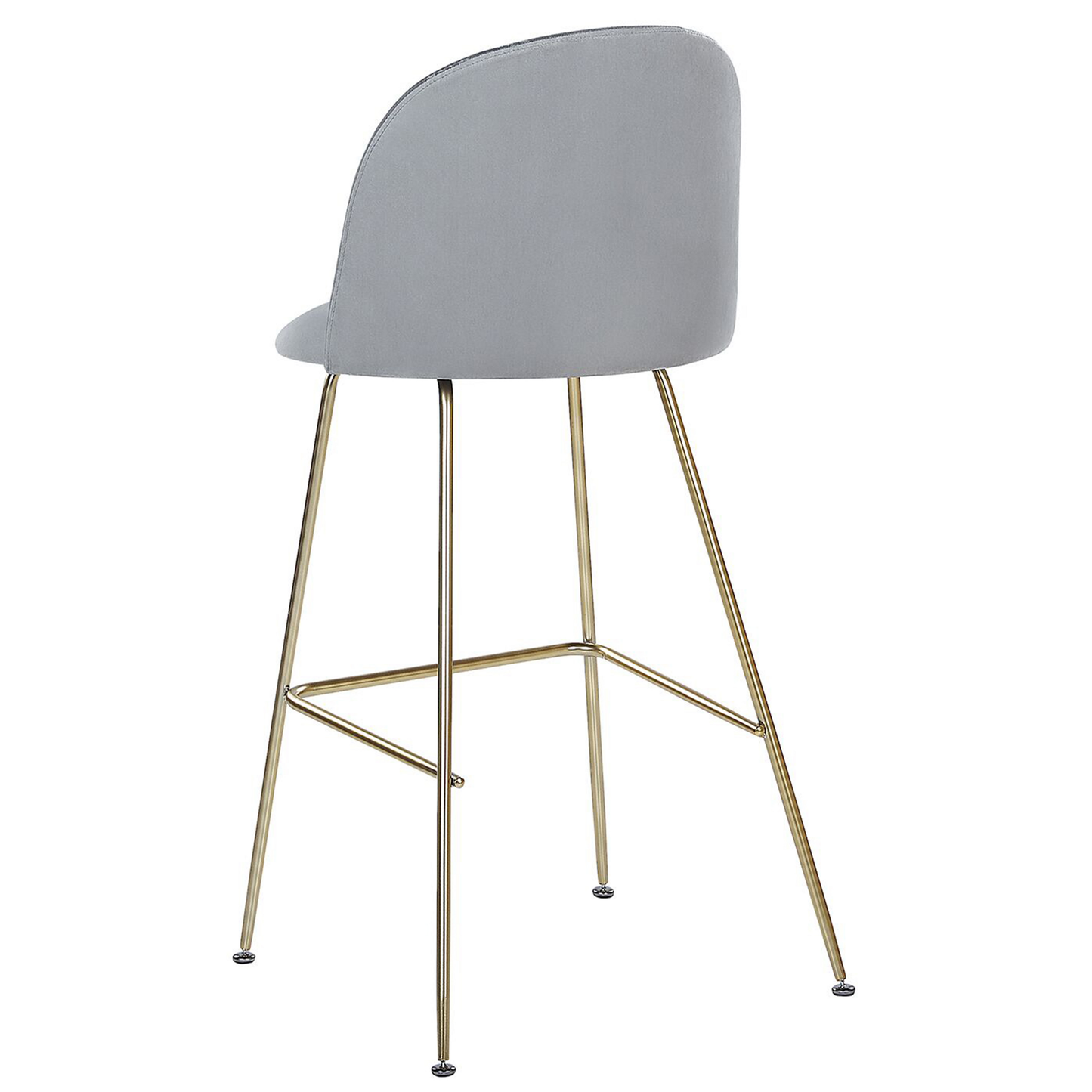 Design Velvet Bar Chairs Counter Height Grey With Gold Frame