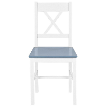 Dining Set 4 Seater White Solid Pine Wood 120 x 75cm