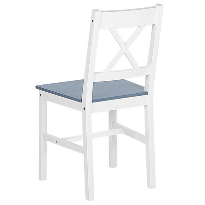 Dining Set 4 Seater White Solid Pine Wood 120 x 75cm